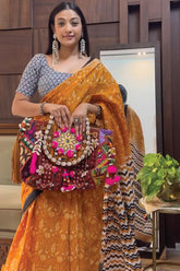 Effortless Grace – Mustard Cotton Pre-Stitched Saree